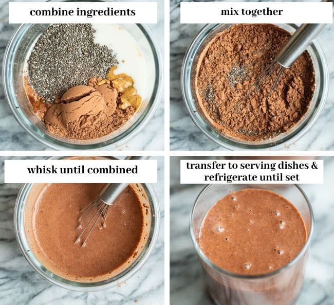 Chocolate Peanut Butter Chia Pudding collage