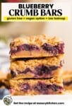 Gluten Free Blueberry Crumb Bars pinterest marketing image