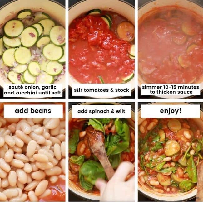 Zucchini and Cannellini Tomato Stew collage