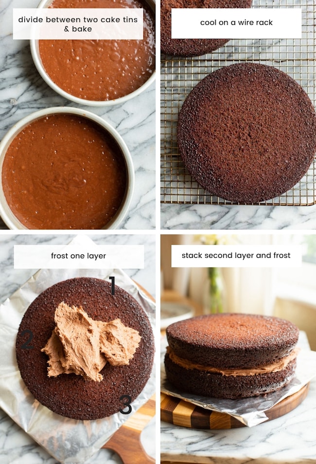 gluten free chocolate cake collage 2