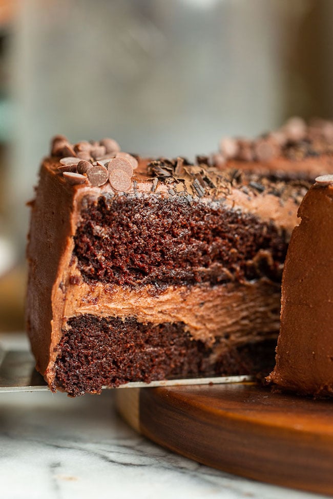 slice of gluten free chocolate cake 