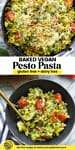 Baked Vegan Pesto Pasta pinterest marketing image