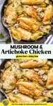 Mushroom & Artichoke Chicken pinterest marketing image