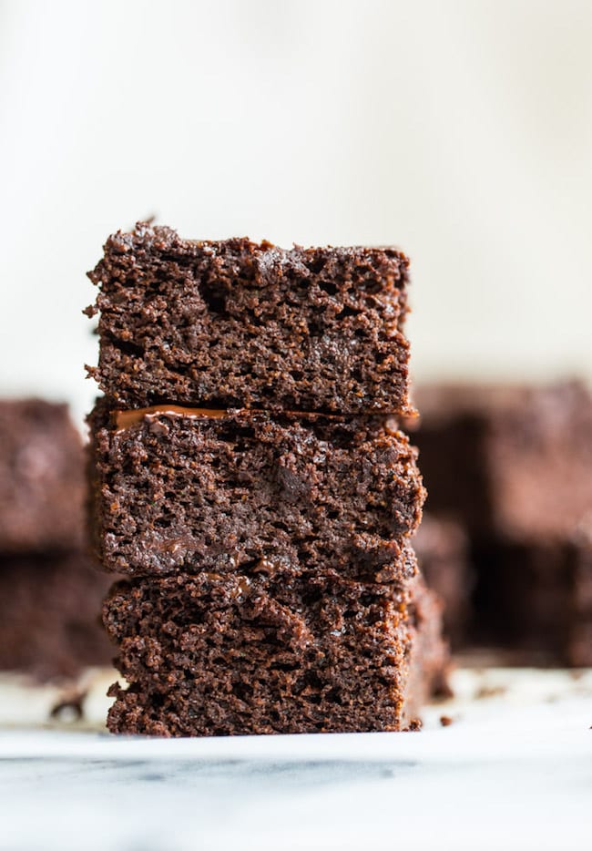 Almond Flour Zucchini Brownies stacked