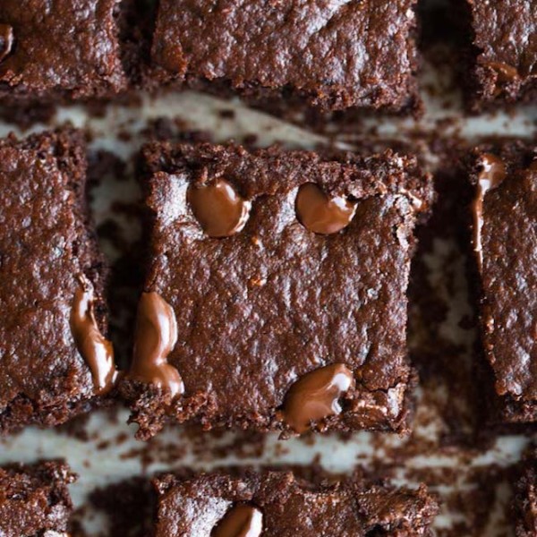 Almond Flour Zucchini Brownies up close