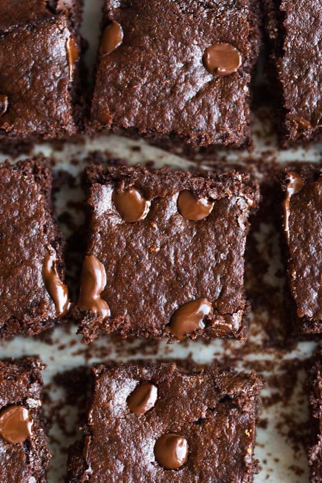 Almond Flour Zucchini Brownies up close