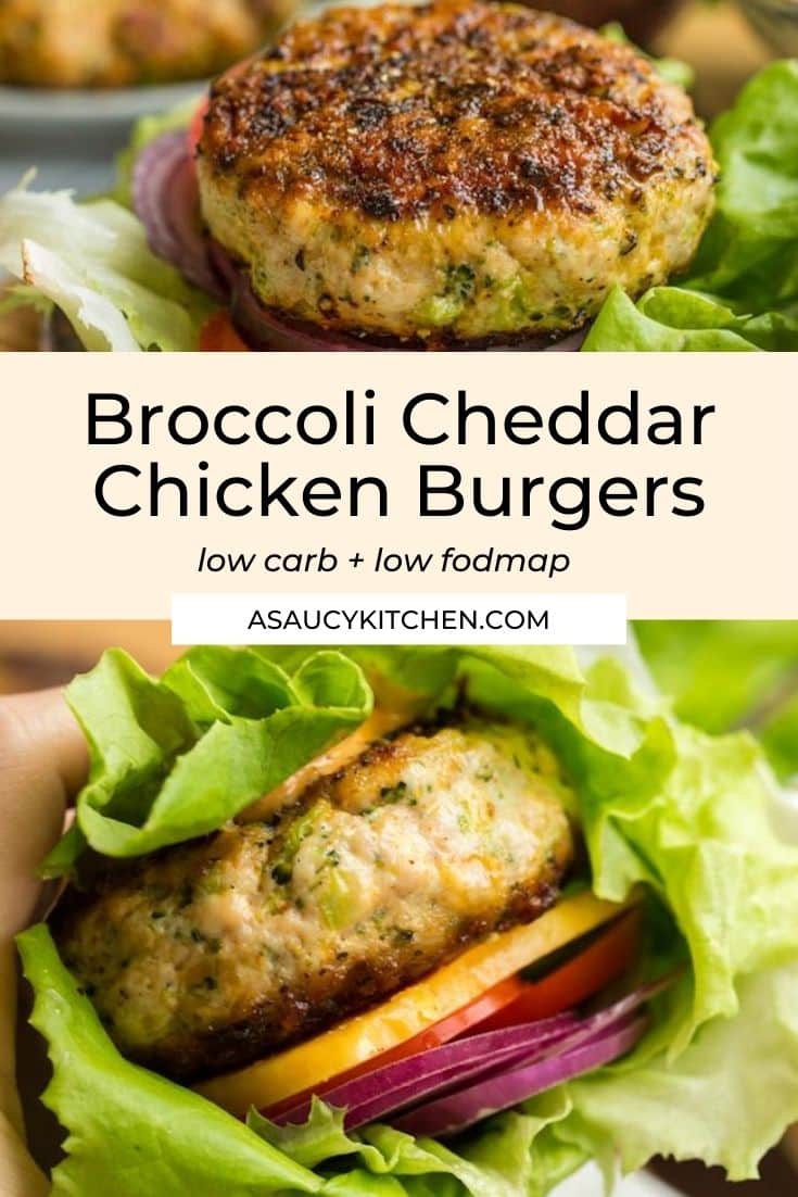 Broccoli Cheddar Chicken Burgers - A Saucy Kitchen