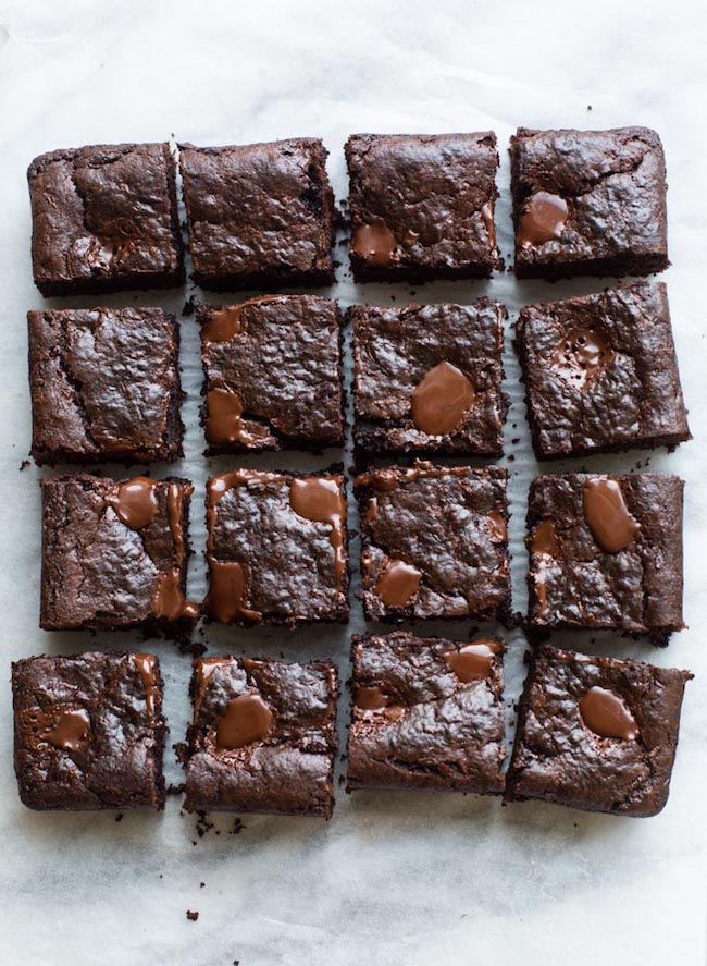 vegan Zucchini Brownies cut into squares