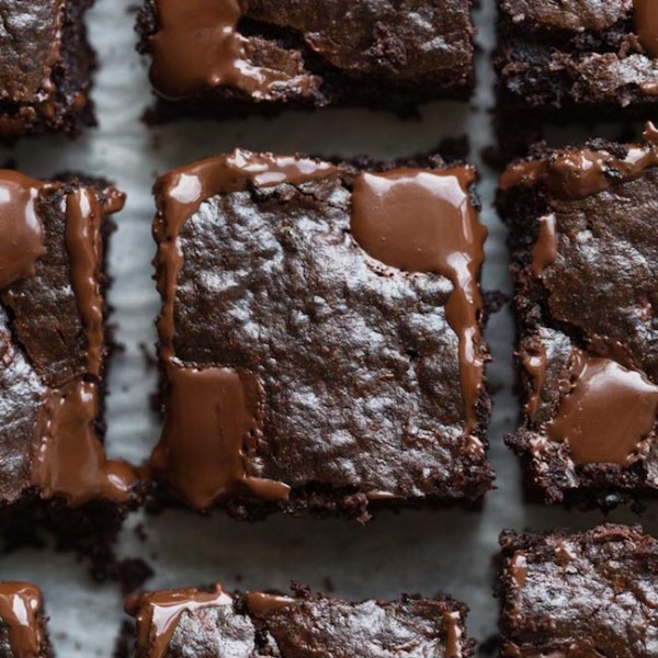 Chickpea Flour Zucchini Brownies up close