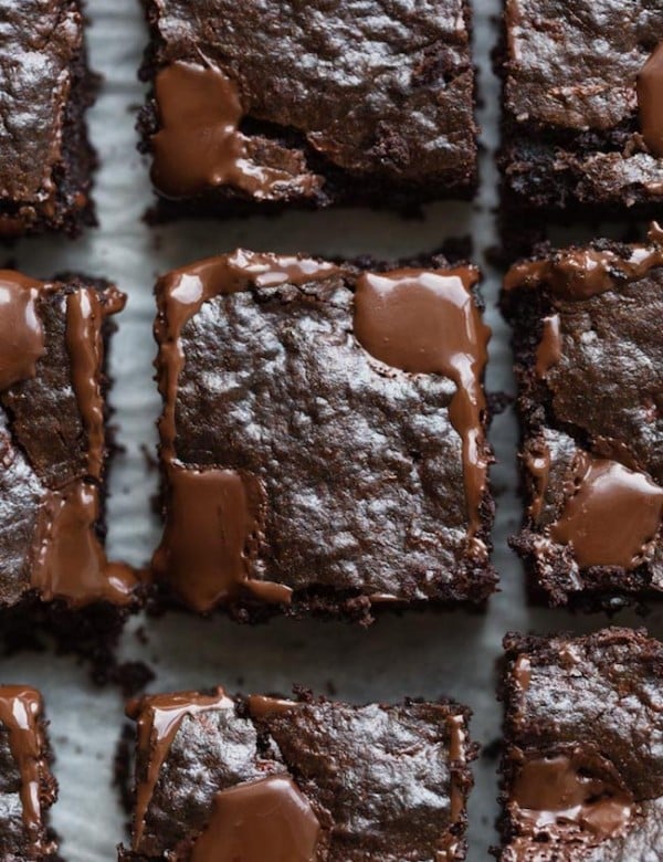 Chickpea Flour Zucchini Brownies up close