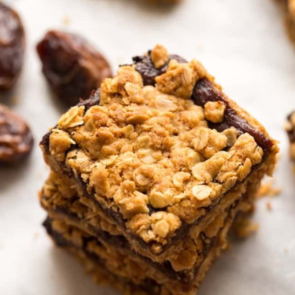 Gluten Free Date Squares stacked