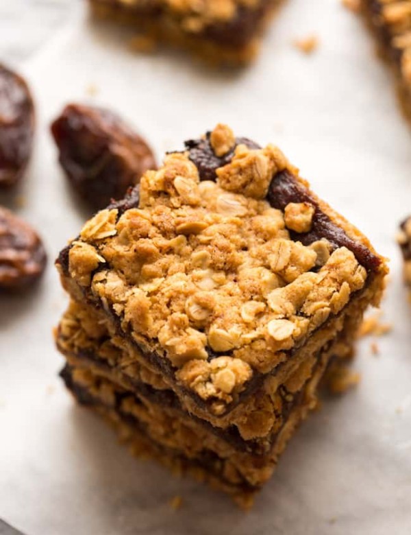 Gluten Free Date Squares stacked