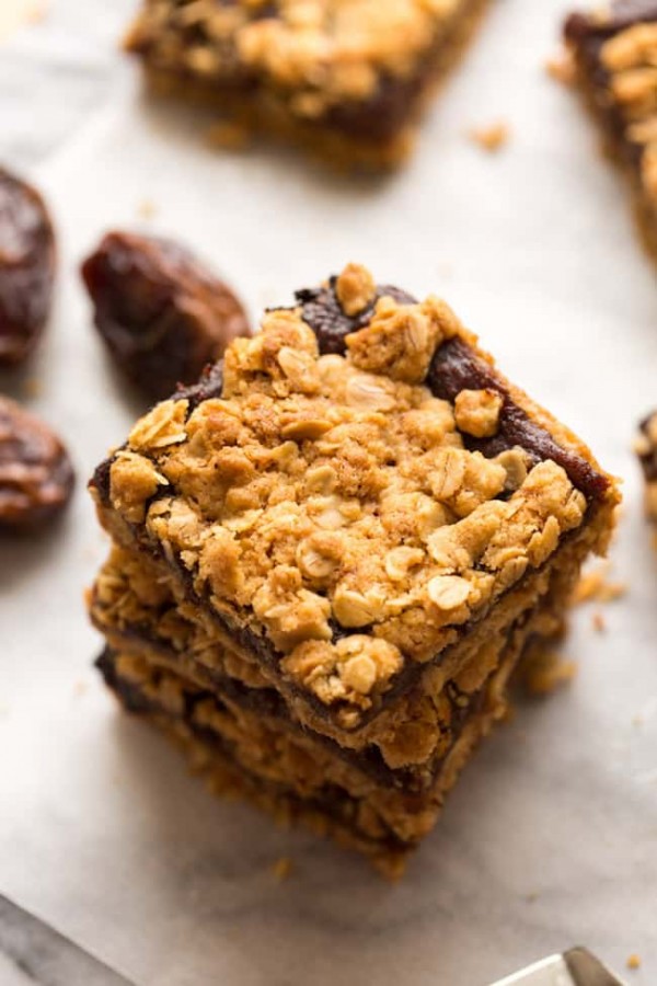 Gluten Free Date Squares stacked