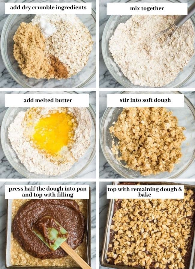 gluten free date slice collage