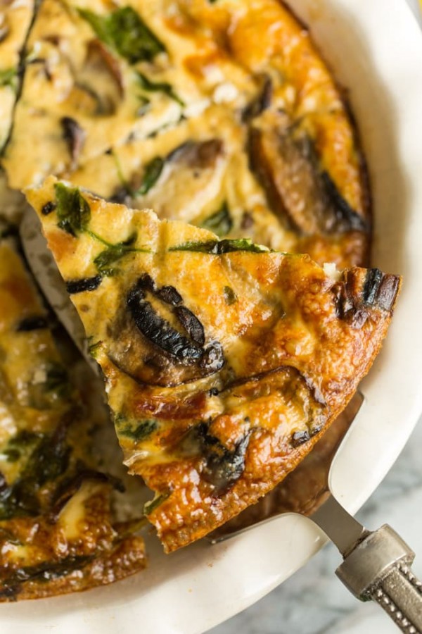 Bacon & Mushroom Crustless Quiche - A Saucy Kitchen