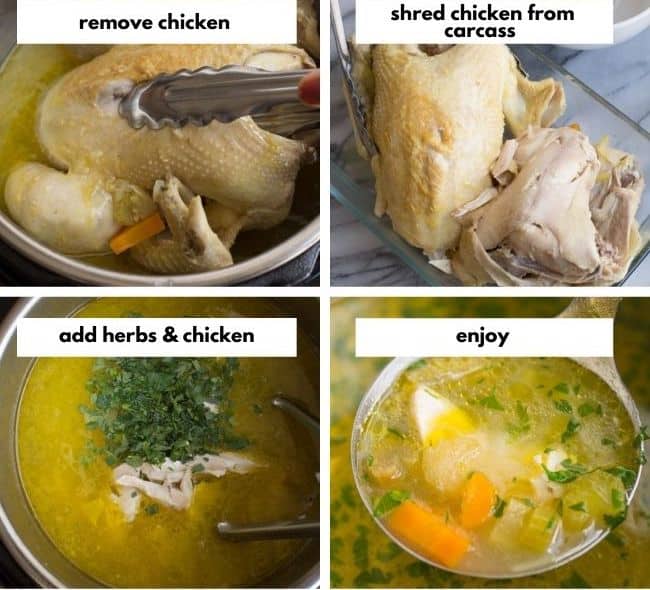 From Scratch Instant Pot Chicken Soup collage 2