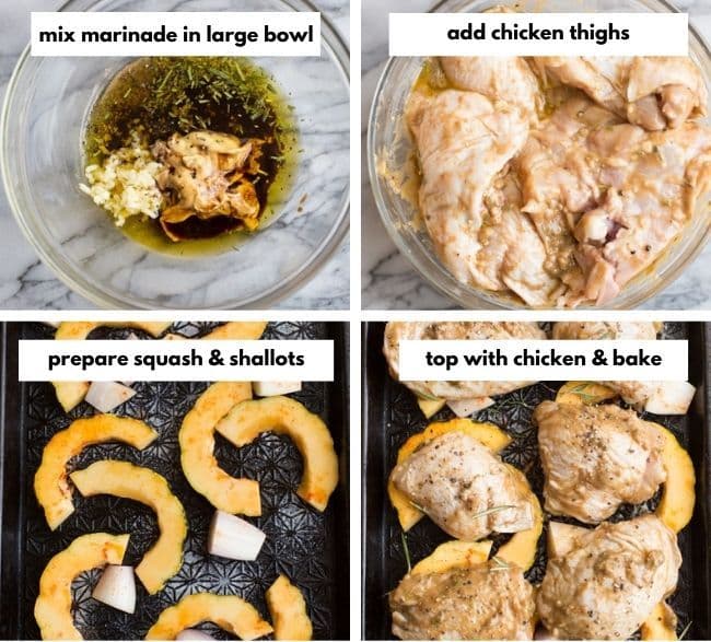 Roasted Balsamic Rosemary Chicken & Squash collage
