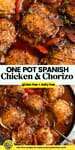Spanish Chicken And Chorizo pinterest marking image: gluten free + dairy free