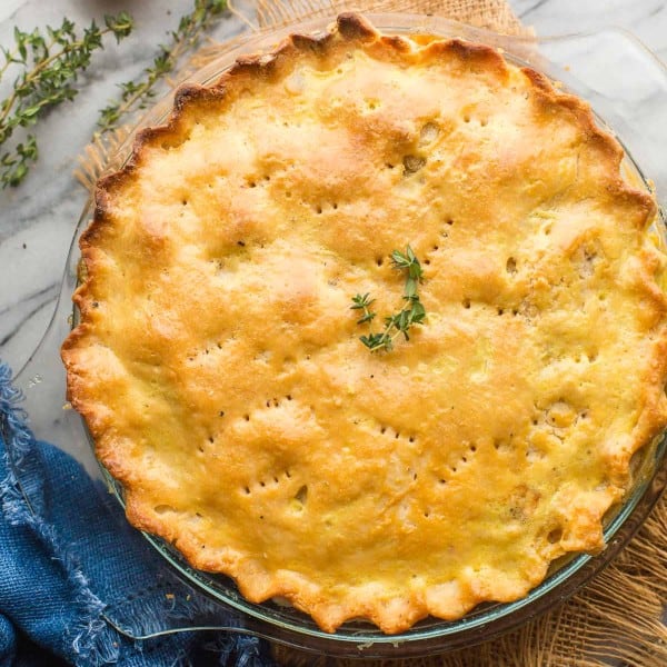 gf turkey pot pie with thyme on top