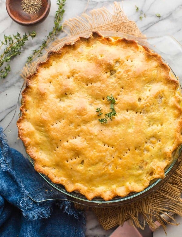 gf turkey pot pie with thyme on top