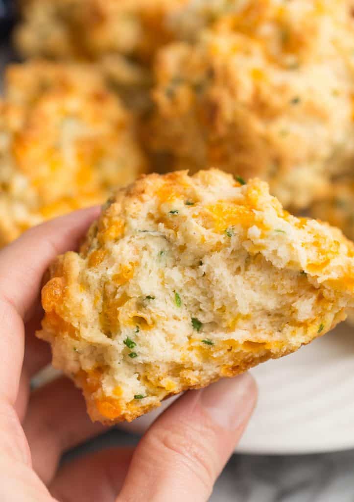 inside of a Cheesy Chive Gluten Free Biscuits