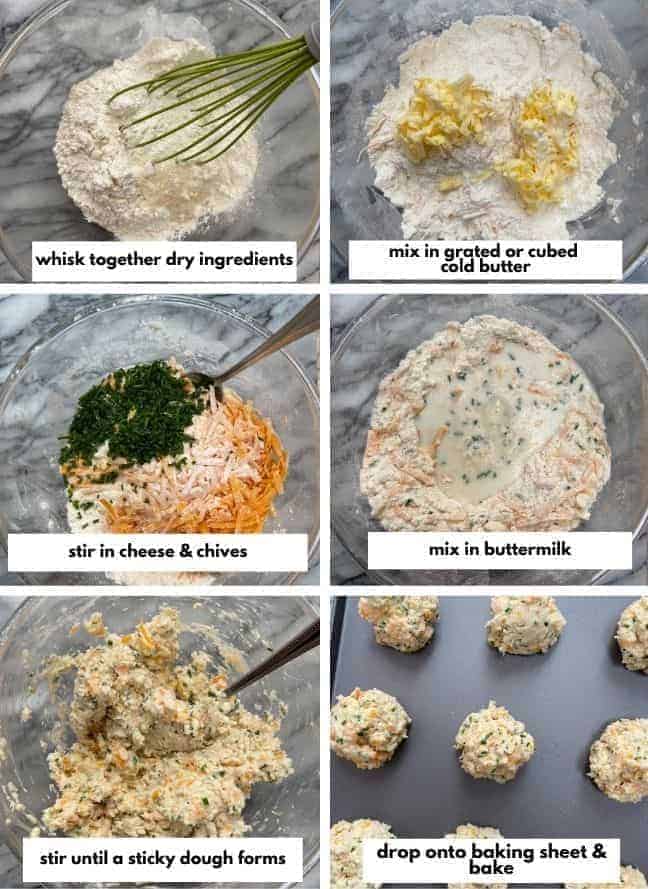 Gluten Free Cheesy Chive Biscuits collage