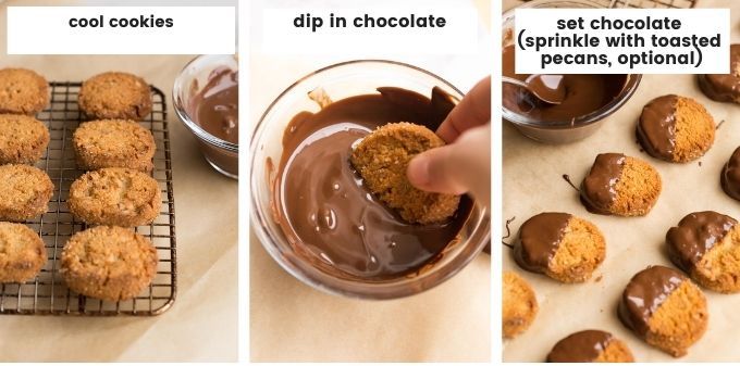 chocolate dipping cookie collage 
