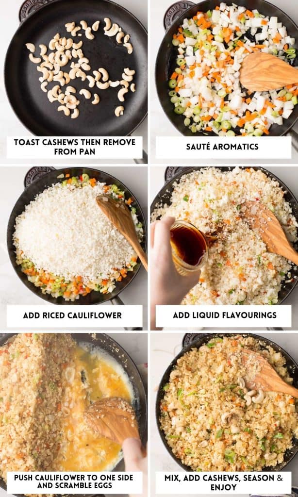 Cauliflower Egg Fried Rice collage