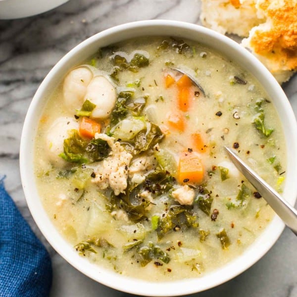 Creamy-Chicken-Gnocchi-Soup-in-a-white-bowl