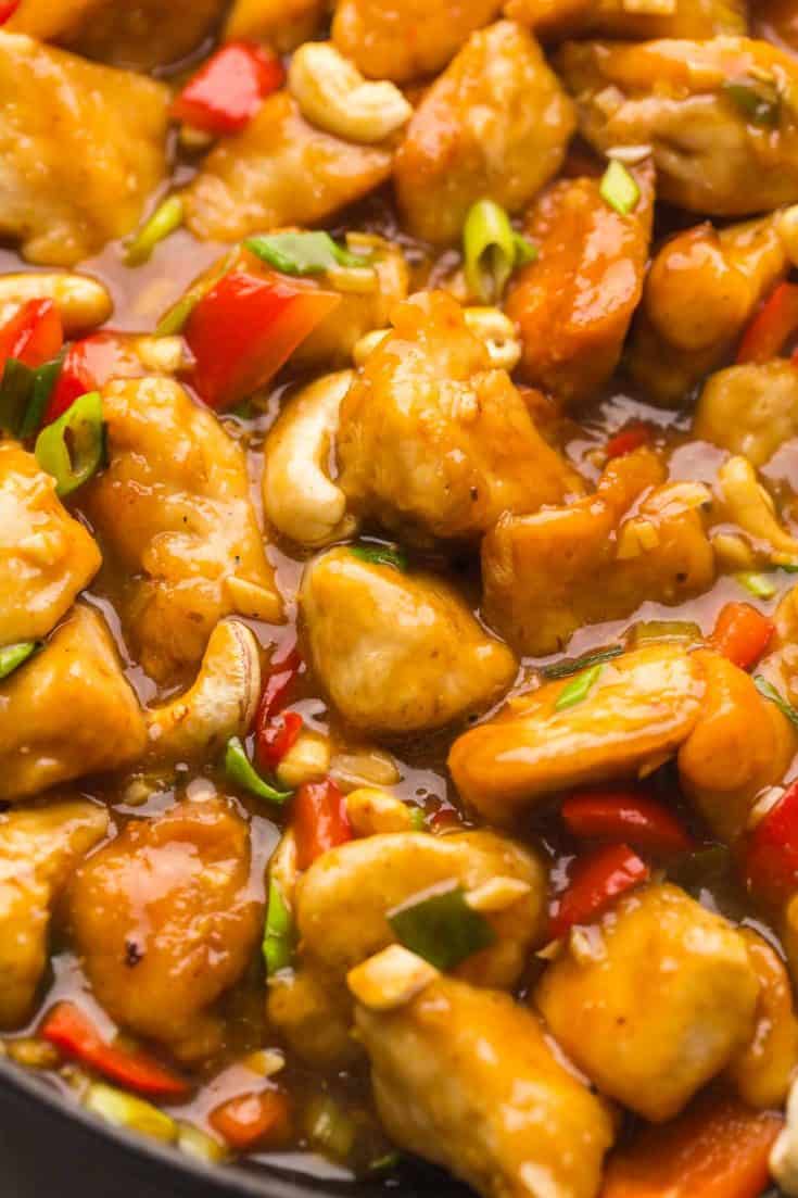 Paleo Cashew Chicken up close