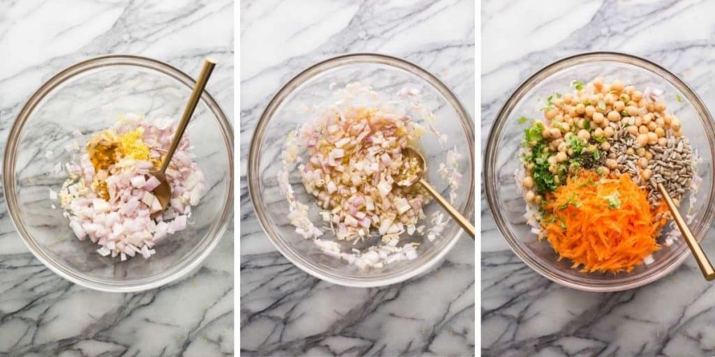 Sweet Shallot Chickpea Salad collage 