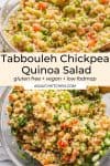 Tabbouleh Chickpea Quinoa Salad pin graphic