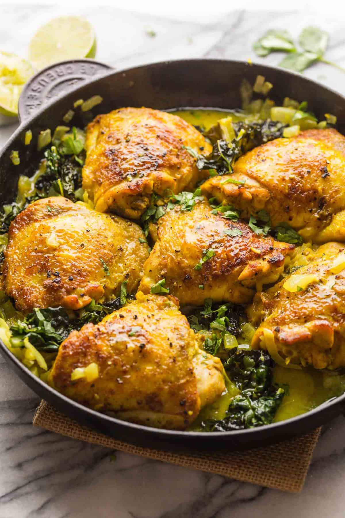 Coconut Turmeric Chicken Thighs A Saucy Kitchen