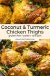 Golden Coconut Turmeric Chicken Thighs pin graphic