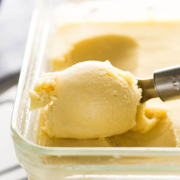 ice scream scoop in Pineapple Sorbet