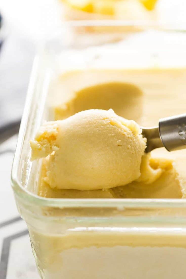 ice scream scoop in Pineapple Sorbet