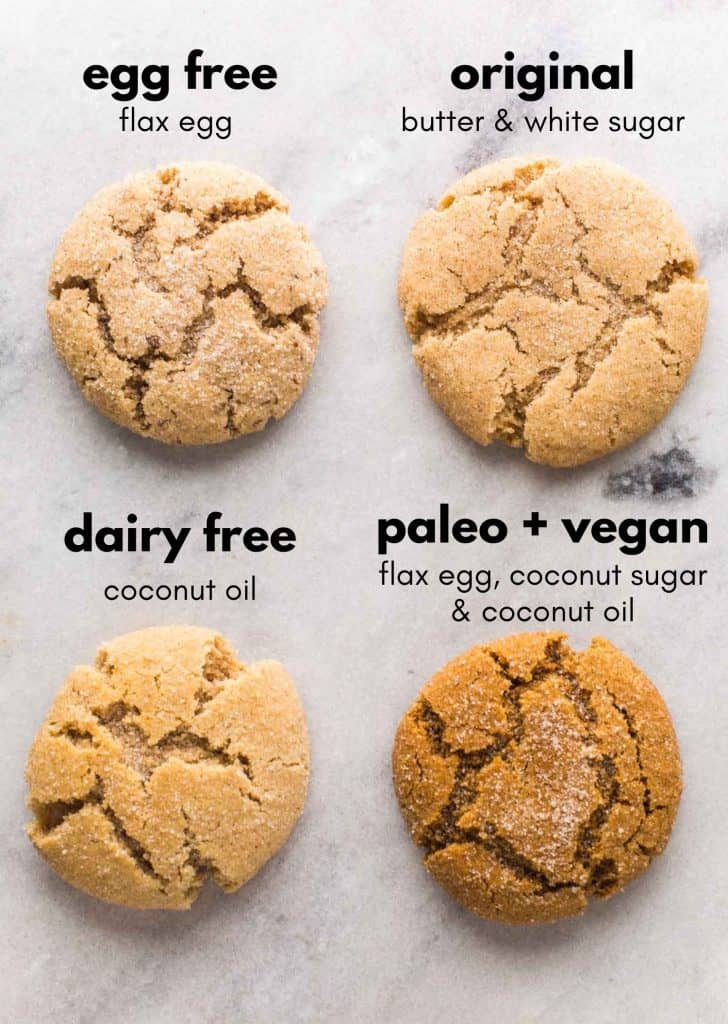 snickerdoodle cookies baked with slight differences to show how the cookies change depending on what's uses