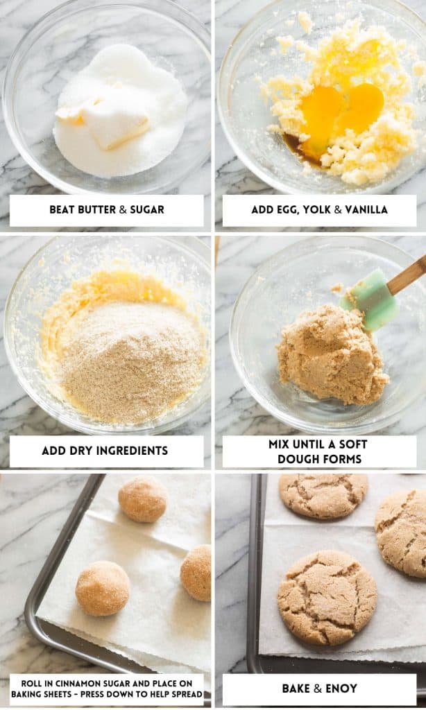 almond flour snickerdoodles collage