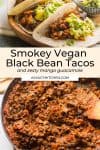 vegan black bean tacos pin graphic