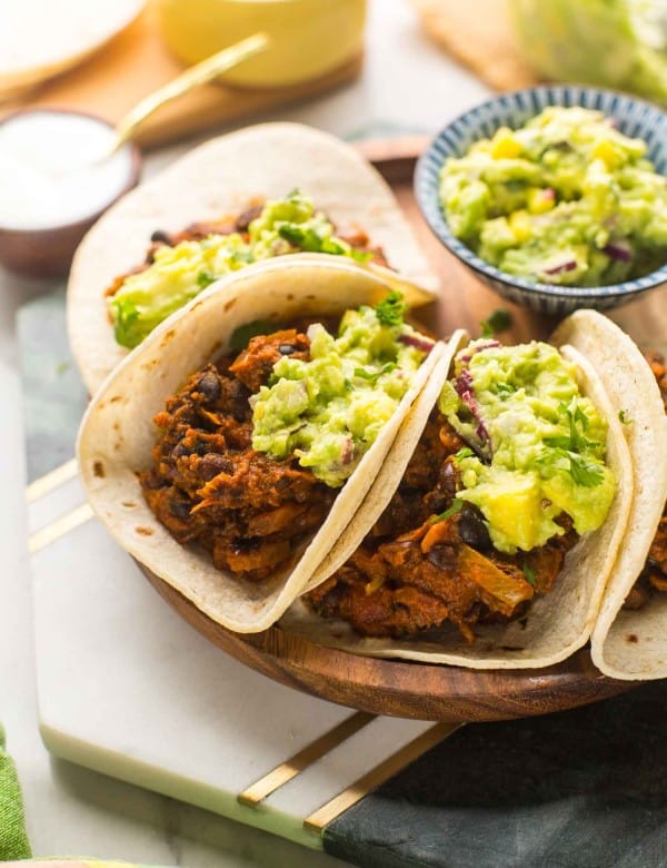 vegetarian-black-bean-tacos on a plate
