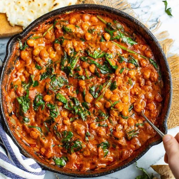 Tomato Basil Coconut Chickpea Curry