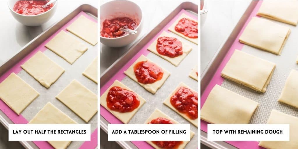  Strawberry Gluten Free Pop Tarts assembly collage
