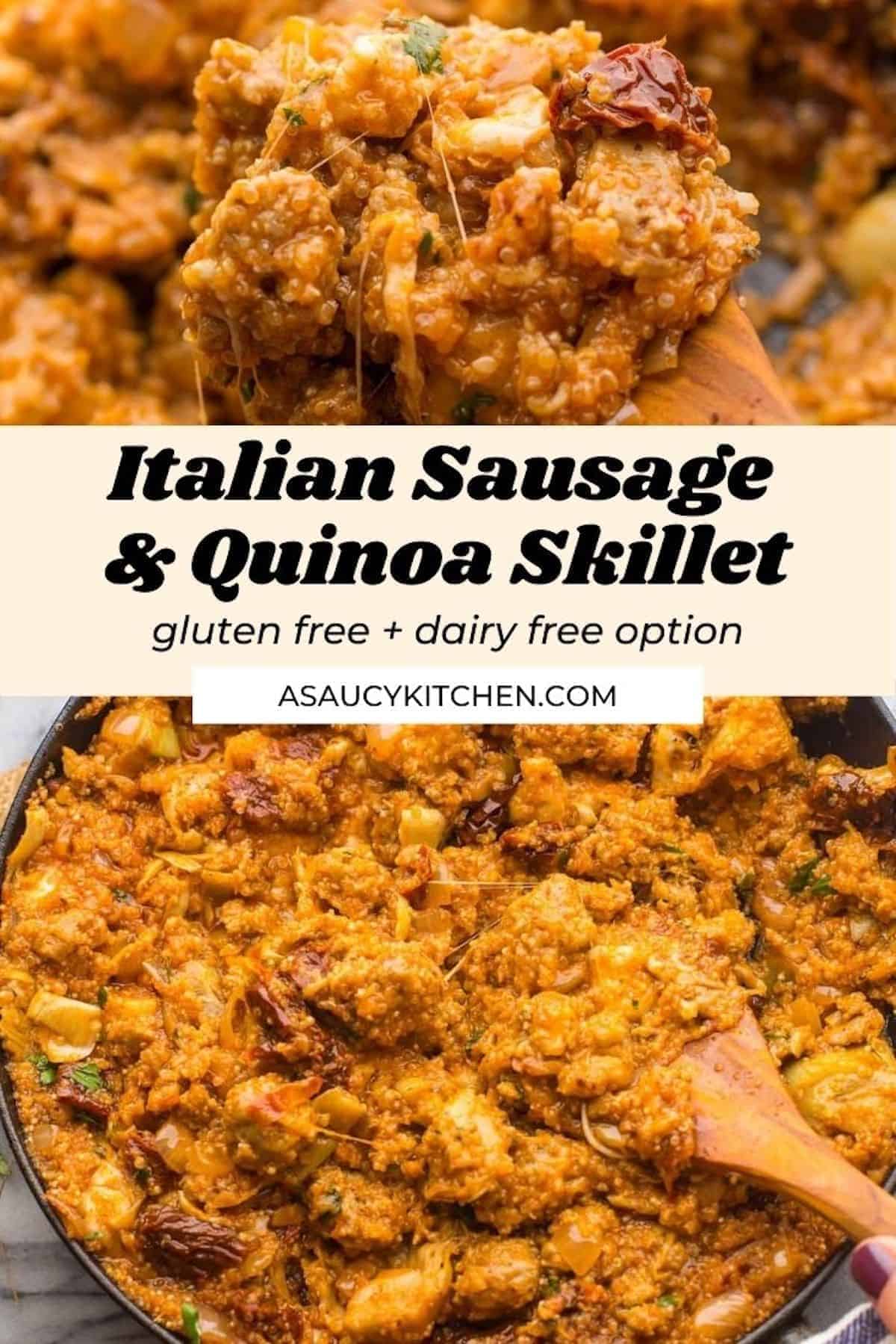 Stove Top Italian Sausage Quinoa Casserole A Saucy Kitchen