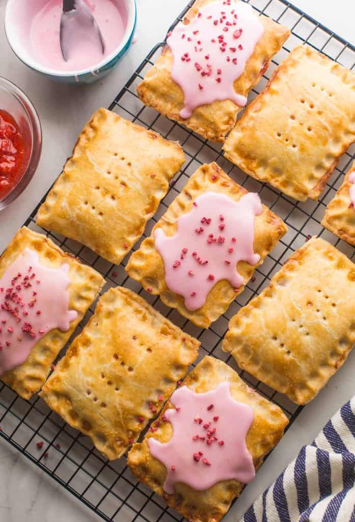 Strawberry Hand Pieson a wire rack