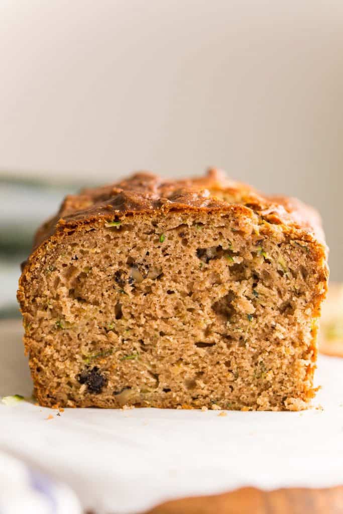 gluten free zucchini bread cut in the middle