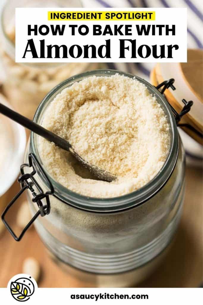 almond flour in a jar pinterest graphic