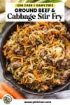 Ground Beef and Cabbage Stir Fry Pin Graphic
