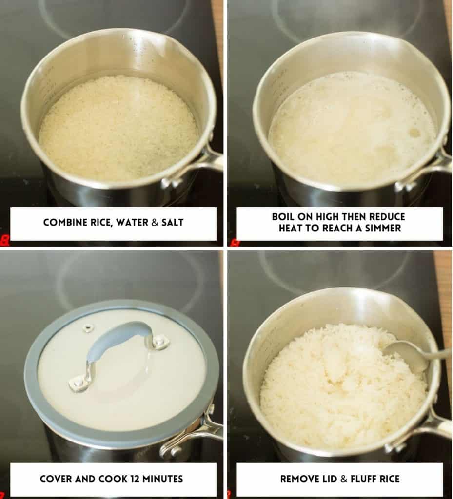 rice preparation collage