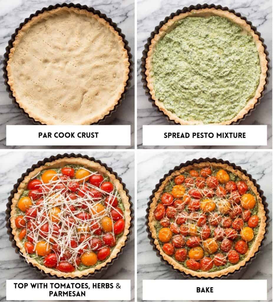 Almond Flour Tomato Tart collage