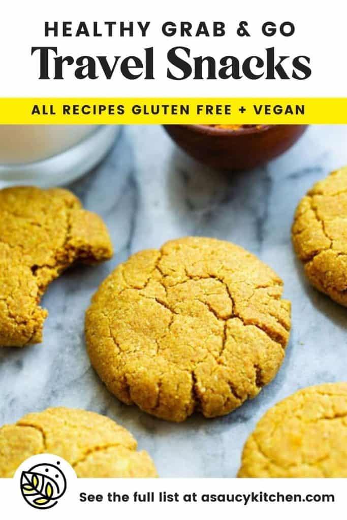 Healthy Travel Friendly Snacks pinterest marketing image